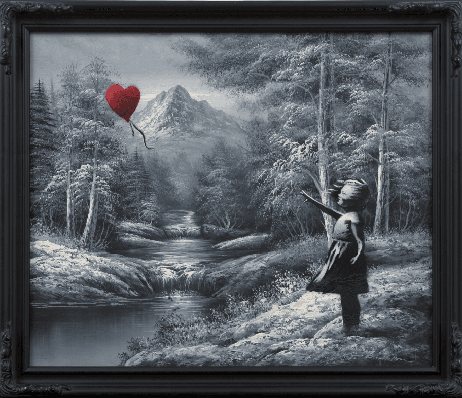 Girl and Balloon on Found Landscape de Banksy chez Tiffany & Co.